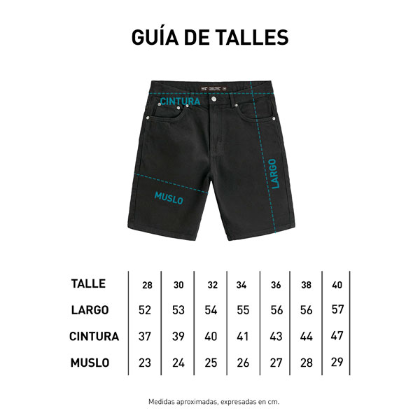 Tabla talles bermuda generica