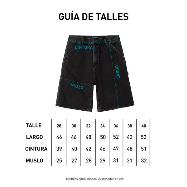 guia de talle bermuda bondi