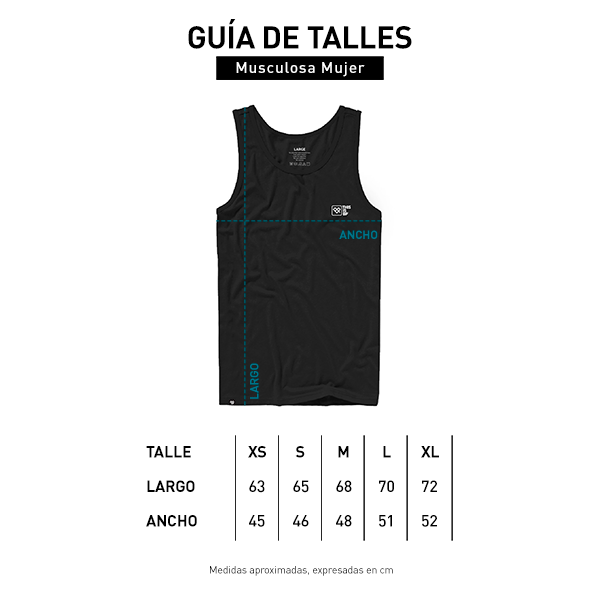Tabla de talle Musculosa mujer S21/22