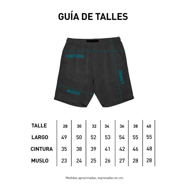 Tabla de talle Bermuda Traful S23