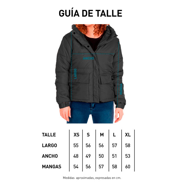 Tabla de talle campera de mujer Ñire